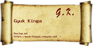 Gyuk Kinga névjegykártya